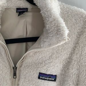 Patagonia Los Gatos White Fleece Zip Up Jacket Women’s Size Small